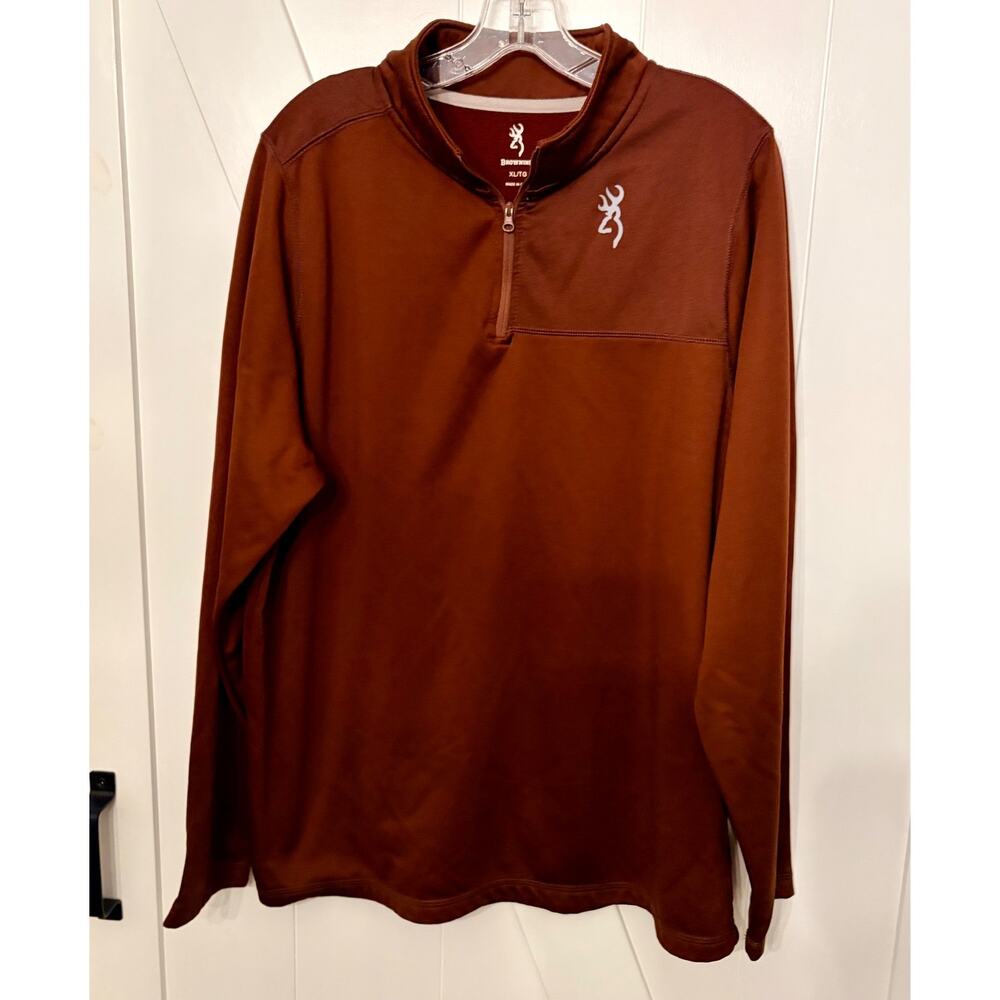 Browning Men's Size XL Long Sleeve Fleece Lined 1/4 Zip Pullover Gorpcore Casual